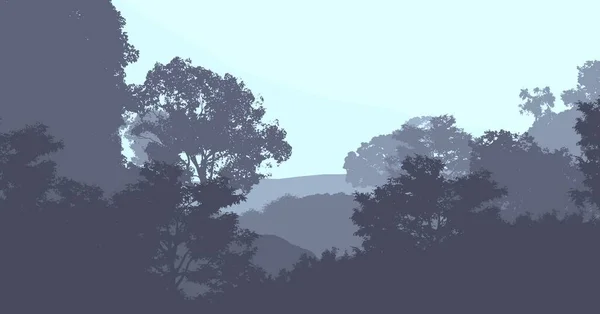 Fundo Abstrato Com Montanhas Enevoadas Neblina Neblina Florestal — Fotografia de Stock