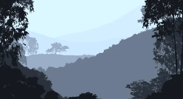 Streszczenie Tła Mglistych Gór Mgle Lasu Mgła — Zdjęcie stockowe