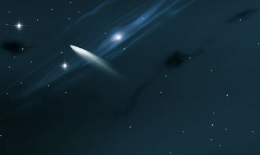 2d illüstrasyon. Derin geniş alan. Yıldızlar, gezegenler ve uydular. Çeşitli bilim kurgu yaratıcı fon. Uzay sanatı. Uzaylı güneş sistemleri. Gerçekçi arka plan 