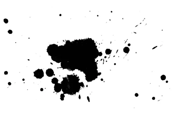 Illustration Black Ink Splashes Paint Splatters Bright Material — Stock Photo, Image