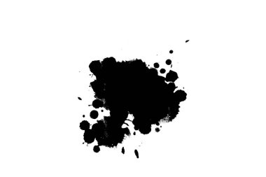 2d illüstrasyon. Siyah mürekkep sıçramaları. Parlak malzeme üzerine boya sıçradı. siyah ve beyaz nokta. 