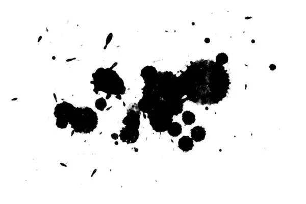 Ilustração Tinta Preta Salpicou Splatters Pintura Fundo Branco — Fotografia de Stock