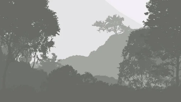 Abstrakt Bakgrund Med Dimmiga Berg Dimma Och Forest Haze — Stockfoto
