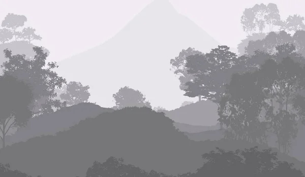 Abstract Backdrop Misty Mountains Fog Forest Haze — Stock Photo, Image