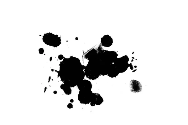 Ilustración Tinta Negra Salpica Salpicaduras Pintura Sobre Fondo Blanco — Foto de Stock