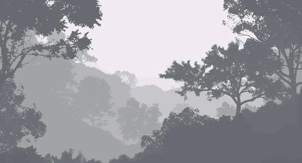 Abstrakte Kulisse Mit Nebligen Bergen Nebel Und Waldnebel — Stockfoto