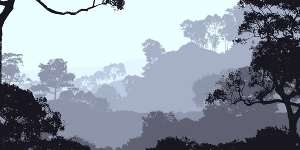 Abstract Backdrop Misty Mountains Fog Forest Haze — Stock Photo, Image