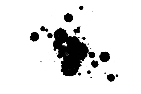 Illustration Black Ink Splashes Paint Splatters White Background — Stock Photo, Image