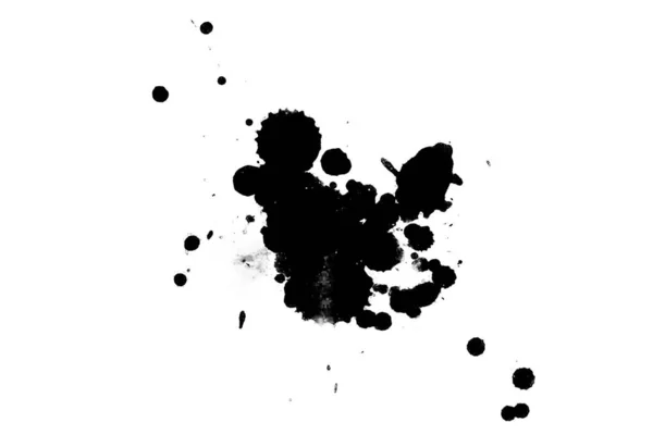 Illustration Black Ink Splashes Paint Splatters Bright Material Black White — Stock Photo, Image