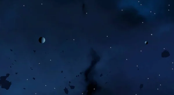 Иллюстрация Реалистичный Звездный Фон Пустое Межзвездное Пространство Яркие Звезды Планеты — стоковое фото