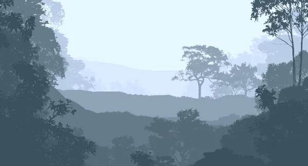 Αφηρημένο Φόντο Λόφους Ομίχλη Και Ομίχλη Δάσους — Φωτογραφία Αρχείου