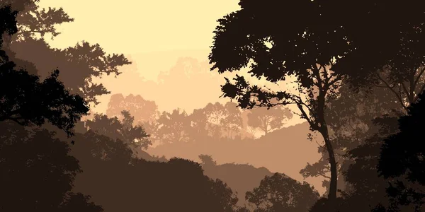 Abstracte Achtergrond Met Mistige Heuvels Mist Bos Haze — Stockfoto