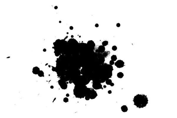 Illustration Black Ink Splashes Paint Splatters Bright Material Black White — Stock Photo, Image