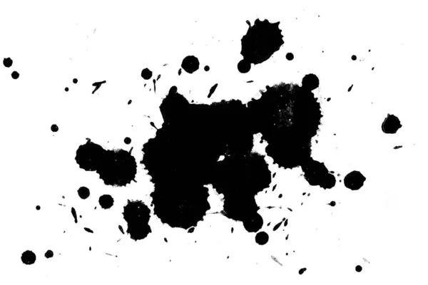 Illustration Black Ink Splashes Paint Splatters White Background — Stock Photo, Image