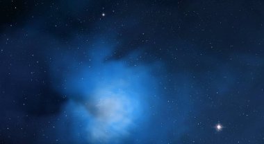 2d illüstrasyon. Derin geniş alan. Yıldızlar, gezegenler ve uydular. Çeşitli bilim kurgu yaratıcı fon. Uzay sanatı. Uzaylı güneş sistemleri. Gerçekçi arka plan 