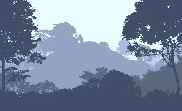 Абстрактный Фон Туманными Шипами Силуэтами Деревьев Лесной Дымкой — стоковое фото