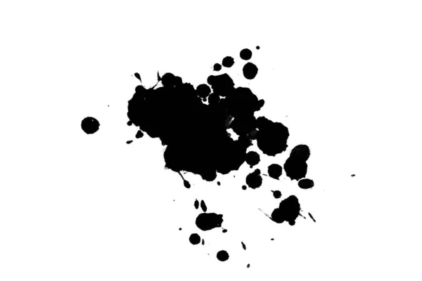 Illustration Des Éclaboussures Encre Noire Peinture Éclaboussures Sur Fond Blanc — Photo