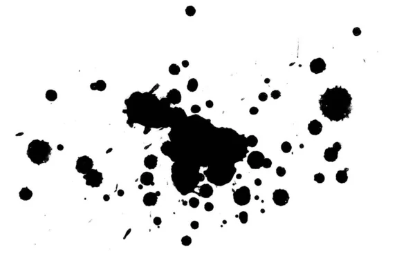 Illustration Black Ink Splashes Paint Splatters Bright Material Black White — Stock Photo, Image