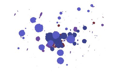 2d illüstrasyon. Renkli mürekkep sıçramaları. Parlak malzeme üzerine boya sıçramaları. 