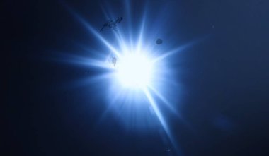 uzay figürleri ile güzel cosmos arka plan 