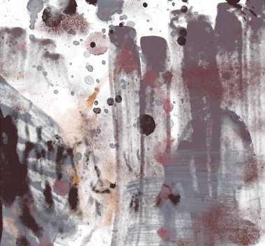 soyut suluboya darbeleri ve fırçalar deseni