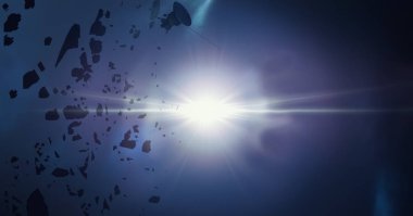 uzay figürleri ile güzel cosmos arka plan 