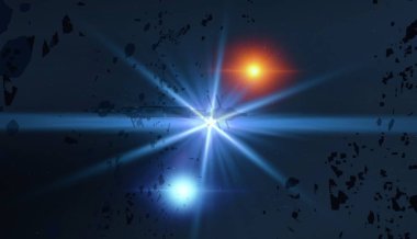 2d illüstrasyon. Derin geniş alan. Parlak yıldızlar, gezegenler, uydular. Çeşitli bilim kurgu yaratıcı fon. Uzay sanatı. Uzaylı güneş sistemleri. Uzak uzay. Gerçekçi arka plan kozmosu.