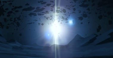 uzay figürleri ile güzel cosmos arka plan 