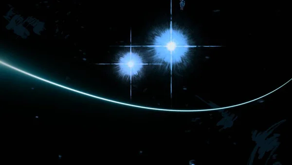 Illustration Djup Interstellär Rymd Bakgrund Bright Stars Flash Planeter Och — Stockfoto