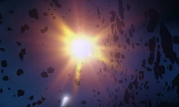 Иллюстрация Реалистичный Звездный Фон Глубокое Межзвездное Пространство Яркие Звезды Планеты — стоковое фото