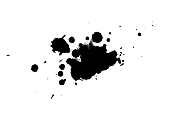 Illustration Black Ink Splashes Paint Splatters Bright Material Black White — Stock Photo, Image