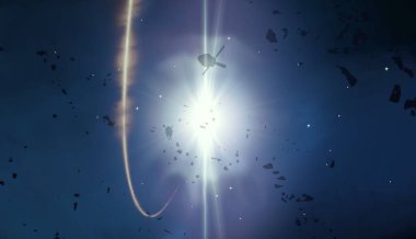 2d illüstrasyon. Gerçekçi yıldız deseni arka planı. Derin yıldızlararası uzay. Parlak yıldızlar yanıp söner, gezegenler, uydular. Çeşitli bilim kurgu yaratıcı fon. Uzay sanatı. Hayali kozmik fon.