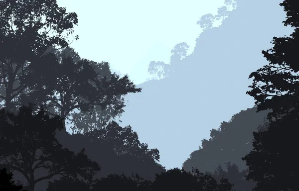 나무와 추상적 실루엣 — 스톡 사진