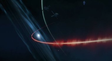 2d illüstrasyon. Derin yıldızlararası uzay. Yıldızlar, gezegenler ve uydular. Çeşitli bilim kurgu yaratıcı fon. Uzay sanatı. Hayali kozmik fon.