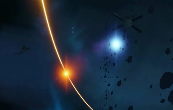 Abbildung Realistische Sternenmuster Hintergrund Tief Interstellaren Raum Helle Sterne Planeten — Stockfoto