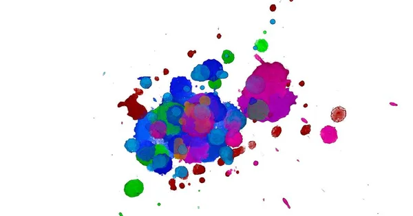 Illusztráció Színes Tinta Fröccsenés Paint Splatters Fényes Anyagból Több Színű — Stock Fotó