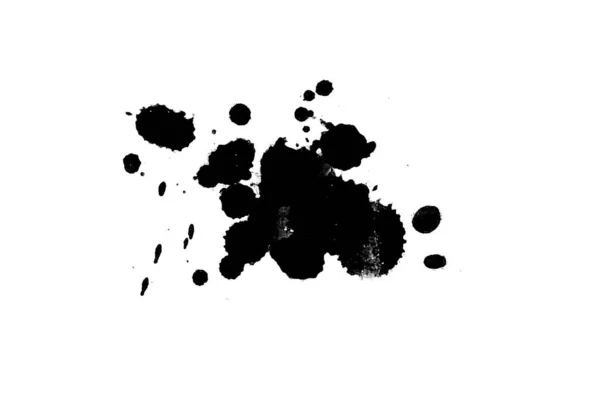 Ilustración Tinta Negra Salpica Salpicaduras Pintura Sobre Fondo Blanco —  Fotos de Stock