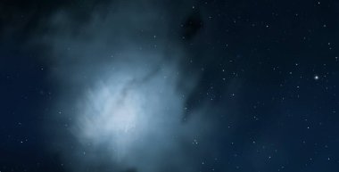 2d illüstrasyon. Derin geniş alan. Yıldızlar, gezegenler ve uydular. Çeşitli bilim kurgu yaratıcı fon. Uzay sanatı. Uzaylı güneş sistemleri. Gerçekçi arka plan 