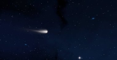 2d illüstrasyon. Derin geniş alan. Yıldızlar, gezegenler ve uydular. Çeşitli bilim kurgu yaratıcı fon. Uzay sanatı. Uzaylı güneş sistemleri. Gerçekçi arka plan 