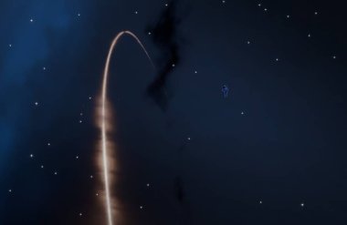 uzay figürleri ile güzel cosmos arka plan 