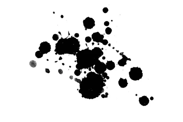 Ilustrace Černý Inkoust Namalovat Zářivý Materiál Černé Bílé Tečky Akvarel — Stock fotografie