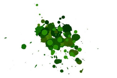 2d illüstrasyon. Renkli mürekkep sıçramaları. Parlak malzeme üzerine boya sıçradı. Çok renkli nokta. Beyaz kağıt üzerinde suluboya. 