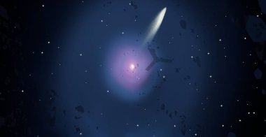 2D çizim. Derin geniş uzay. Parlak yıldızlar, gezegenler, uydular. Çeşitli bilim kurgu yaratıcı arka planlar. Uzay sanatı. Uzaylı güneş sistemleri. Uzaktan. Gerçekçi arka plan derin evren.