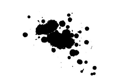 2d illüstrasyon. Siyah mürekkep sıçramaları. Parlak malzeme üzerine boya sıçradı. siyah ve beyaz nokta. 