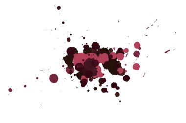 2d illüstrasyon. Renkli mürekkep sıçramaları. Parlak malzeme üzerine boya sıçramaları. 