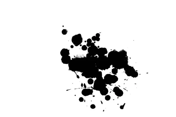 Illustration Des Éclaboussures Encre Noire Peinture Éclaboussures Sur Fond Blanc — Photo