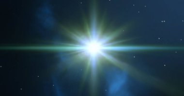 2d illüstrasyon. Gerçekçi yıldız deseni arka planı. Derin yıldızlararası uzay. Parlak yıldızlar yanıp söner, gezegenler, uydular. Çeşitli bilim kurgu yaratıcı fon. Uzay sanatı. Hayali kozmik fon.