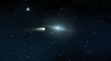2d illüstrasyon. Derin geniş alan. Yıldızlar, gezegenler ve uydular. Çeşitli bilim kurgu yaratıcı fon. Uzay sanatı. Uzaylı güneş sistemleri. Gerçekçi arka plan 