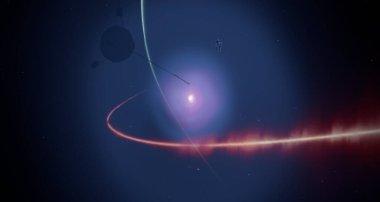 uzay figürleri ile güzel cosmos arka plan