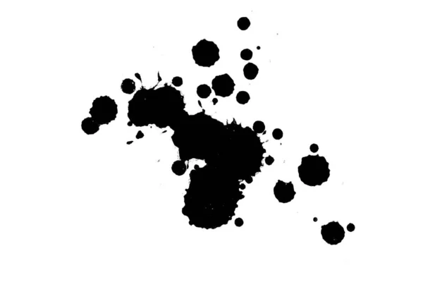 Illustration Black Ink Splashes Paint Splatters Bright Material — Stock Photo, Image